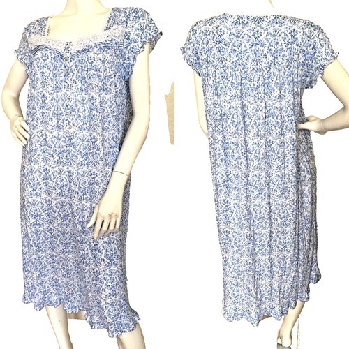 Camicia Da Notte Lunga Eileen West Hollyberry In Flanella Morbida Cotone/Rayon - Taglia S, Nuova Con Etichette - Foto 4
