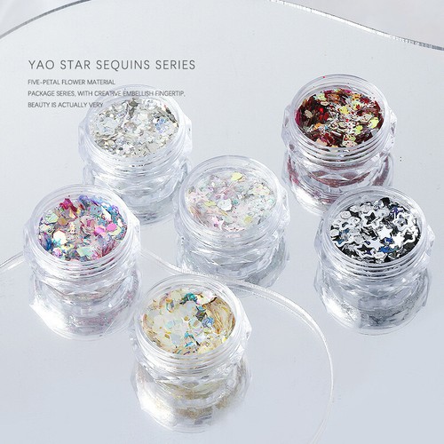 Nail Glitter Powder Irregular Sequins Star Colorful 3d Nail Art Accessories