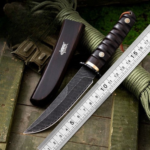 Japanese Style Damascus Fruit Knife Outdoor EDC Camping Blade for Collection - Picture 6 of 14