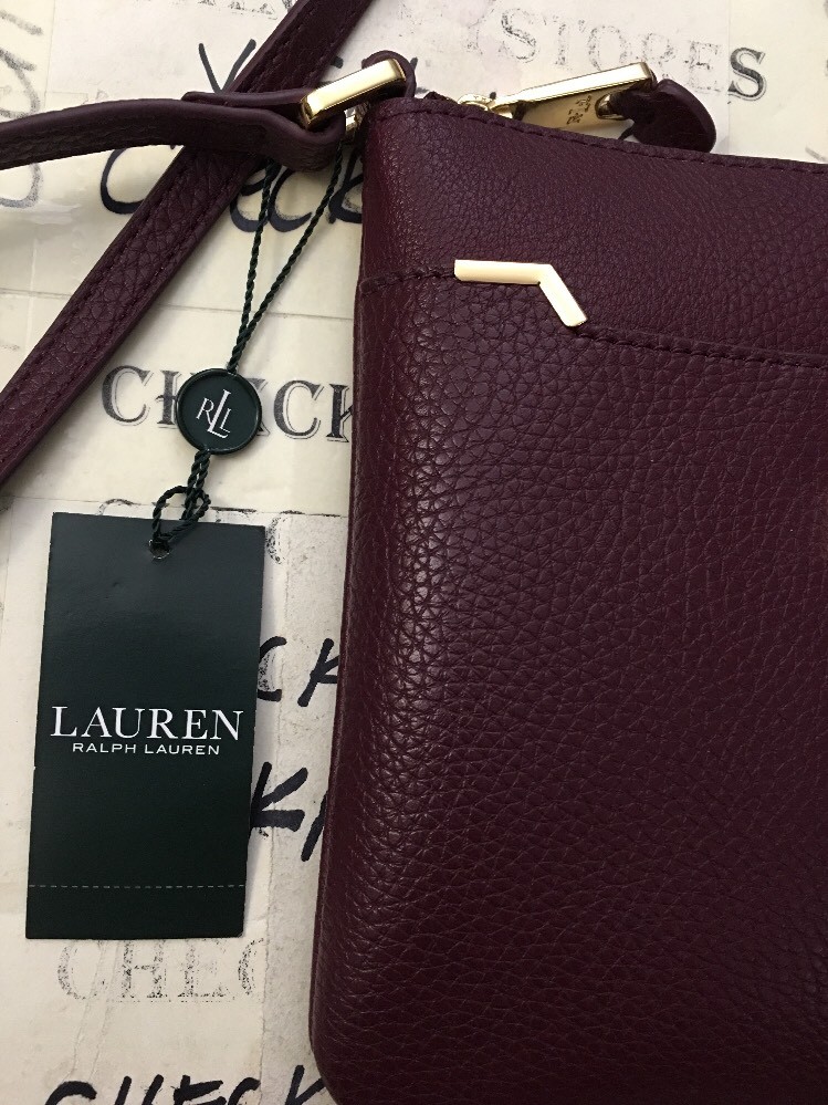 NEW NWT Ralph Lauren 'Acadia II' Plum Wine Modern Chic Crossbody