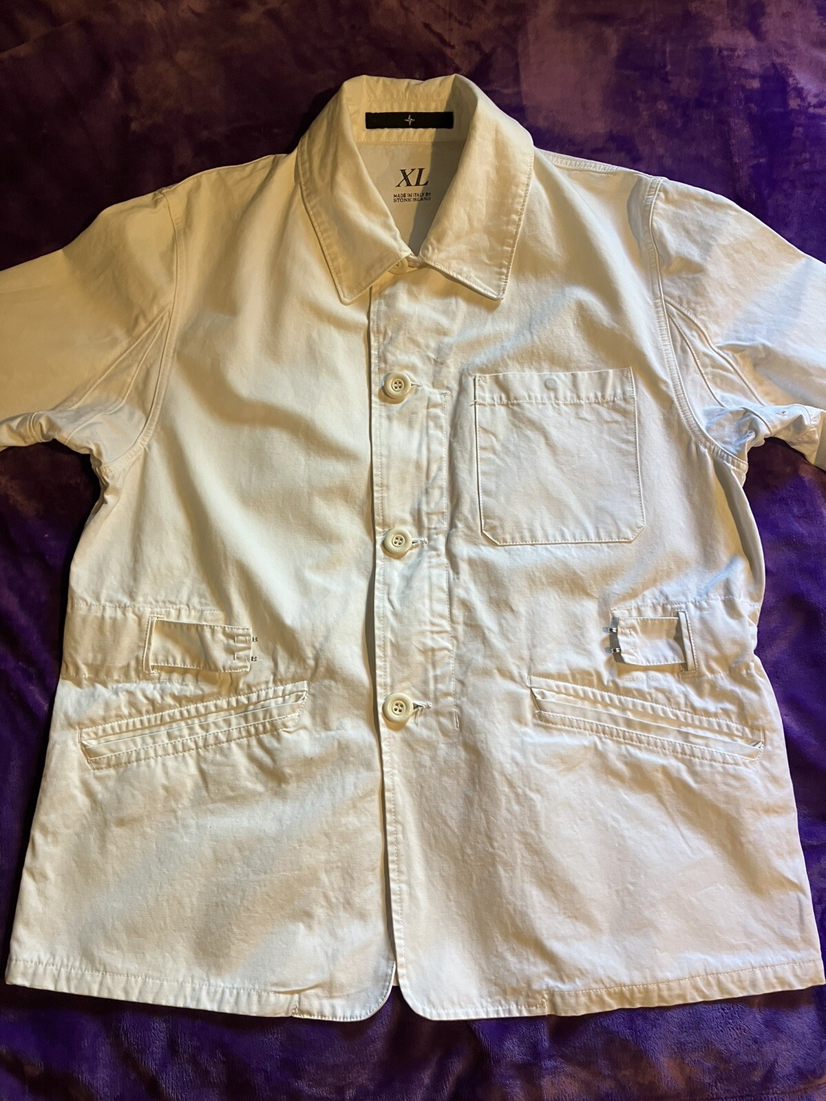 Stone Island Denims Jacket Xl White Liam Gallagher Knebworth 1996 Style