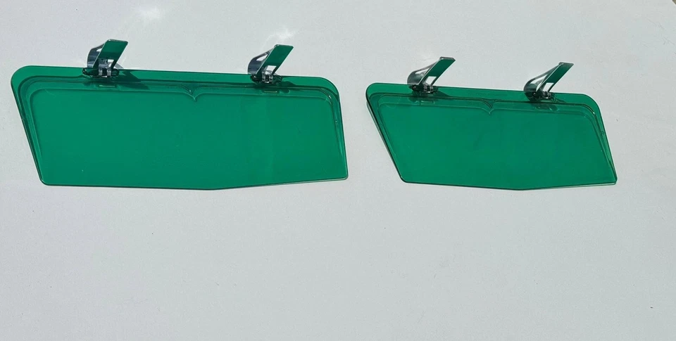 Protector solar transparente extensor complemento estilo vintage 2 piezas verde Foto 3 de 3