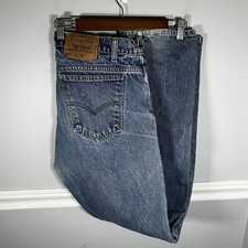 Vintage 90s Levi  s 505 Orange Tab Straight Leg Denim Zipper Fly Jeans Size 36x34