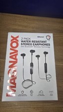Magnavox 2-Pack Water Resistant Stereo Earphones, with Bluetooth Wireless