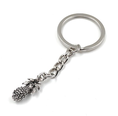 Pineapple Fruit Fruit Food Food Keychain Silver Metal Pendant Charm