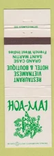 Matchbook Cover - Hoa Mai Vietnamese Restaurant Hotel St Martin West Indies