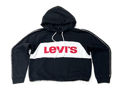 Levi s Damen Colorblock Cinched Cropped Hoodie | Mineral Black Größe M