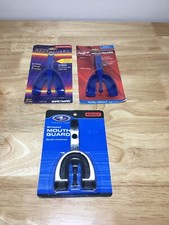 Lot Of 3 Adult Mouth Guards SafeTGard Anti-Concussion Black Custom Fit 7 Seconds