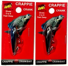 Arkie Lures Minnow Crankbait Dual Hook Black Shiner CM-2 and Blue Shiner CM-4