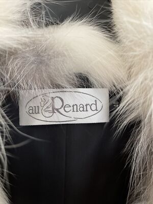 Veste Cuir Et Fourrure Renard Blanc SCHNEIDER Taille 40 Vintage - Très Bon état