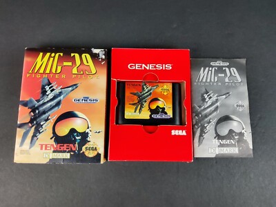 Mig-29 Fighter Pilot Cardboard Box Variant CIB Sega Genesis Complete Rare TESTED