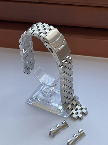 SEIKO Heavy Duty Armband / Bracelet 22mm Edelstahl mit gebogenen Bandanstößen SCHNÄPPCHEN! - Bild 6 von 7
