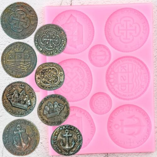 Treasure Coins  Silicone Moulds - Fondant Decorations Tools Pink Chocolate Mold - Picture 1 of 11