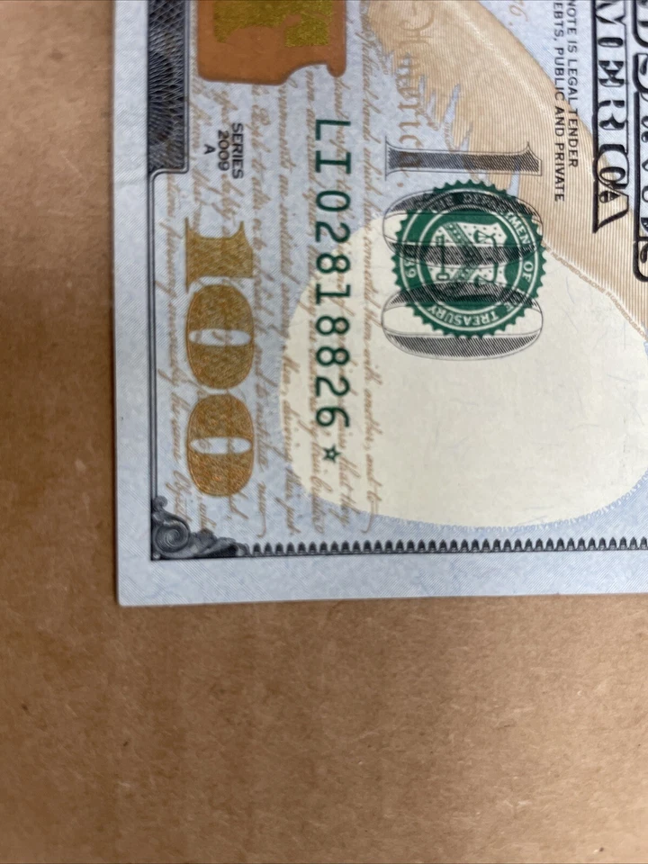 100 Dollar Bill Star Note 2009 - Image 4 of 4