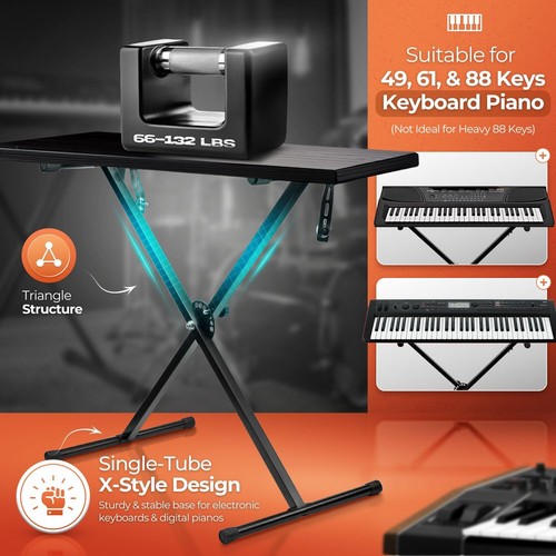 Teclado Clásico Soporte Músico Piano Electrónico Órgano Tubo Único X Tipo 7 - Imagen 7 de 8