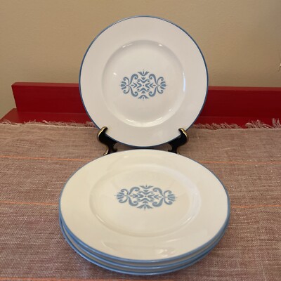 Franciscan China Medallion Blue Center Design 6 3/8'' Bread Dessert Plate Set/4