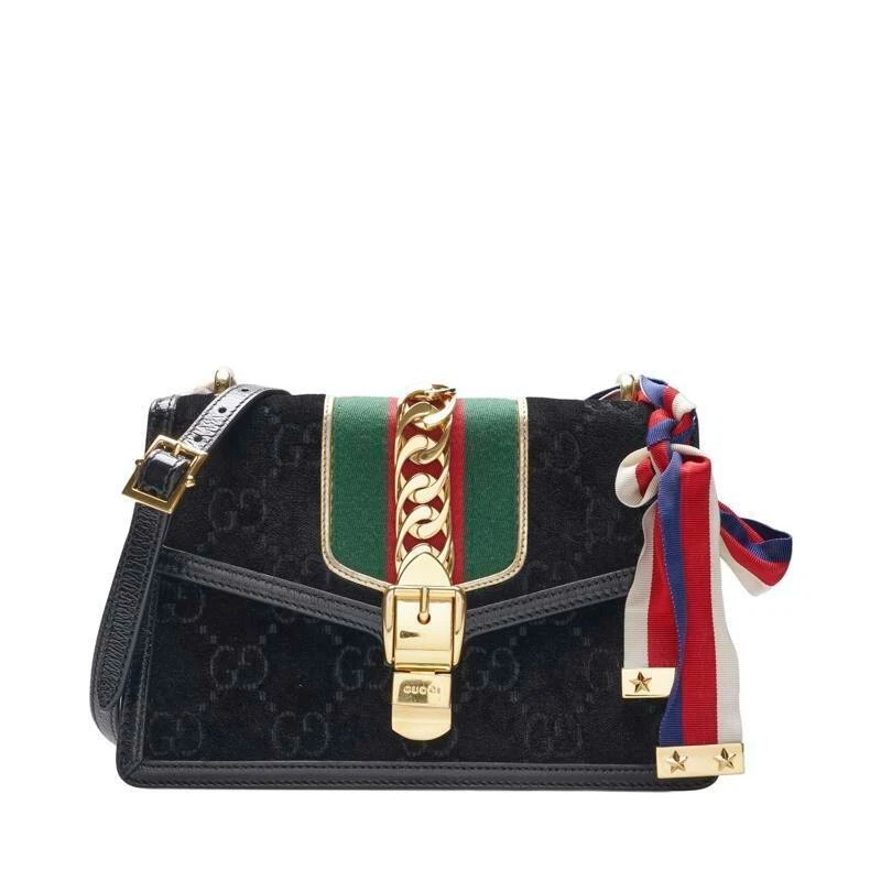Petit sac croisé Gucci velours noir Sylvie