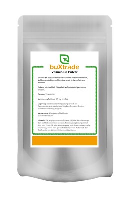 250 g | Vitamin B6 | Vegan | B6 | reines Pulver | Buxtrade | 