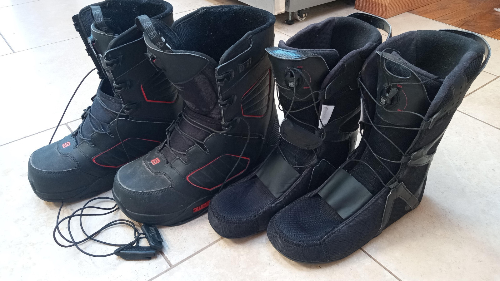 Stivali da snowboard uomo 9 5 SALOMON SYNAPSE neri suole Conagrip lacci Surelock