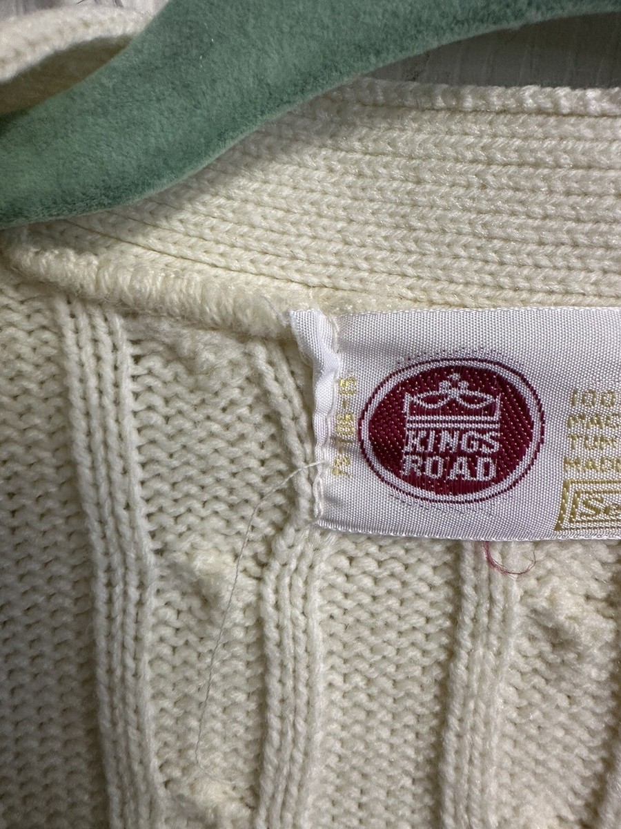 Vtg Kings Road Sears Sweater Cardigan Knit Cable Made in USA Vtg Kings Road Sears Sweater Cardigan Knit Cable Made in USA