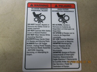 BIRO PRO-9 WARNING LOGO OEM# T3059-5-3