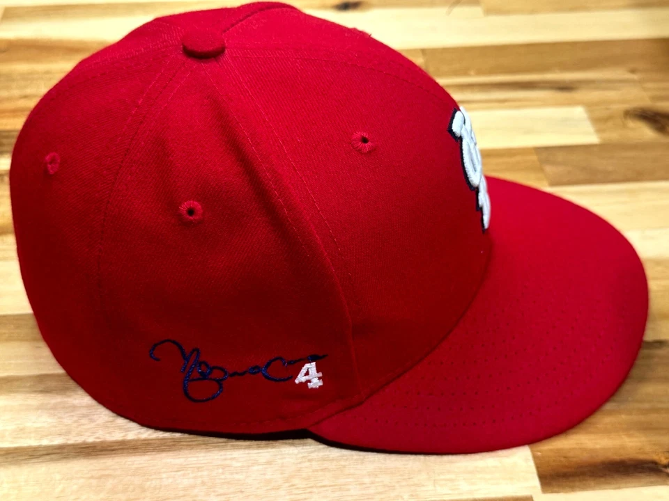 NEW ERA 59FIFTY St. Louis Cardinals MLB Red Fitted Hat Size 7 Molina #4 Black UV - Image 4 of 4