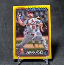 Ryan Fernandez Yellow Rookie RC 2024 Topps Update Series Card #US111 Cardinals