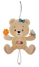 Wooden Toy Jumping Jack Bear Natural Dimensions 235x25x260mm NEW Play Figure