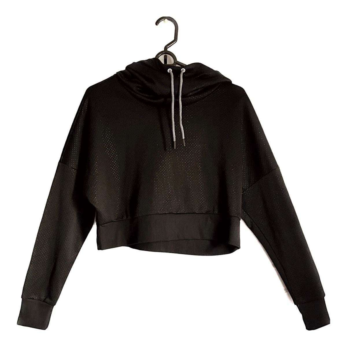 Hoodie crop top clearance black