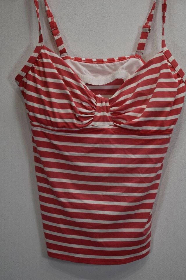 Lands End Niñas Rojo Blanco Rayas Camisola Top Mini Falda 2 Piezas Traje de Baño 10 Foto 4 de 4