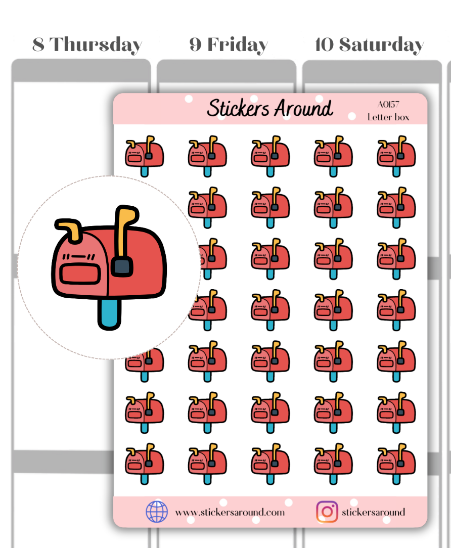 Letter Box Icon Planner Sticker, Mailbox Sticker, Calendar & Bullet Journal
