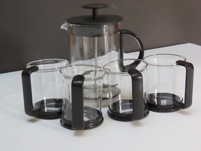 Bodum Bistro Coffee Bistro 4 cup Espresso Set Black Excellent Condition