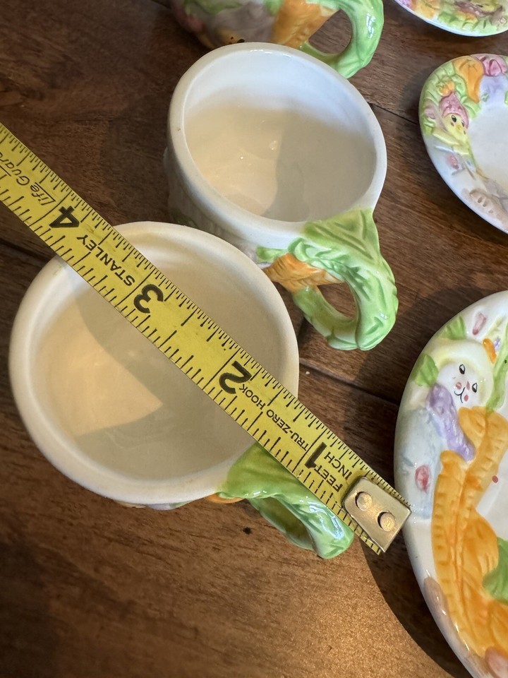 Children's Ceramic Tea Set Hand Painted vintage 1995 Set 17 Pieces Tea