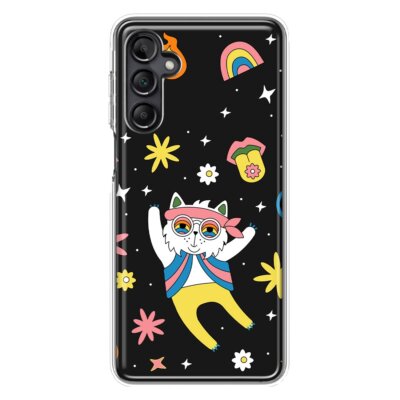 Mundaze Case for Samsung Galaxy A14 5G 60s Hippie Cat Psychedelic