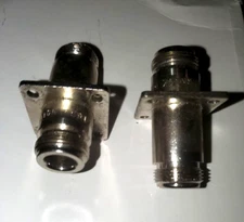 Set of 2 N Female to Female - Flange Mount  Connector Adapter - Fast Shipping