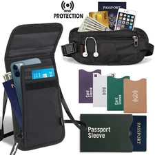 Waterproof Travel Wallet Secure Passport Neck Pouch Waist Money Belt Ticket&Card