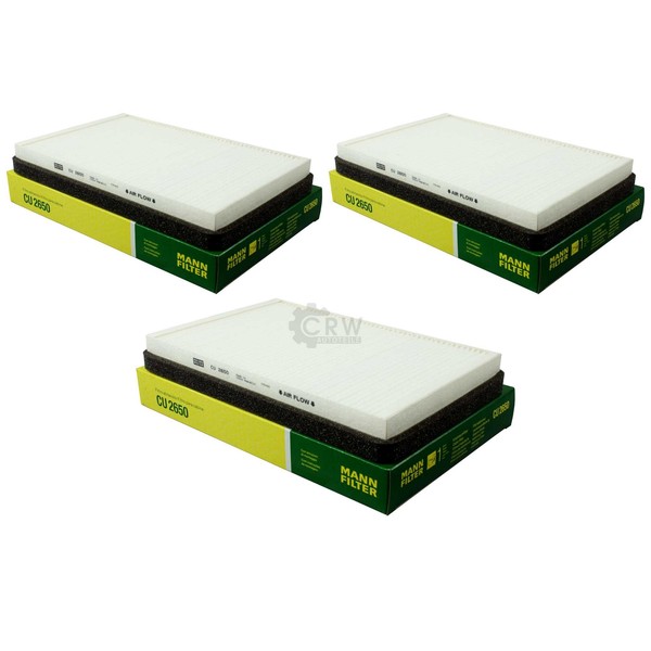 3X Original Mann-Filter Innenraumluft Pollenfilter Innenraumfilter CU 2650-image