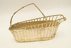 Vintage Silver-plated Woven Metal Wine Bottle Holder Basket — photo 2