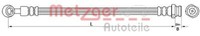 Metzger 4110672 Bremsschlauch FüR Hyundai KIA