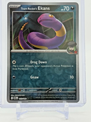2025 Pokemon TEAM ROCKET'S EKANS #112/182 Reverse Holo Destined Rivals - NP  