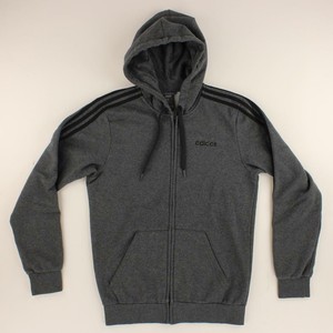 Adidas Men Dark Gray Hoodie Full Zip RN 88387 DX 2528 Size S | eBay