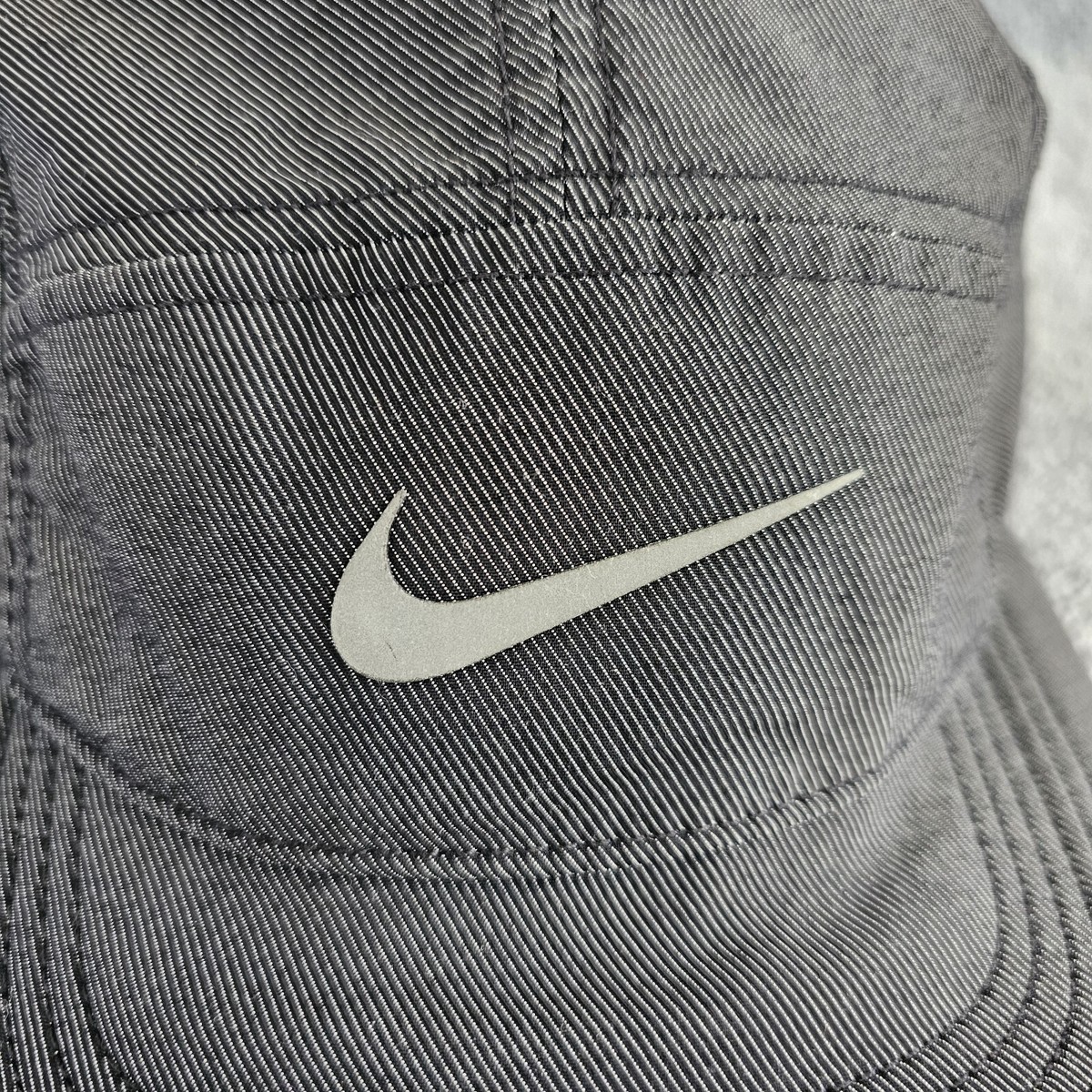 Nike 5 Pannel Hat AW84 Cap Gray Dri-Fit Swoosh Logo Adjustable