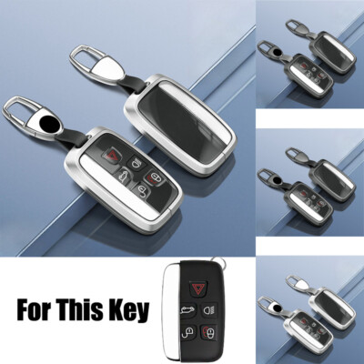 Aluminum Alloy TPU Leather Car Smart Key Fob Cover Case For Jaguar XE XF XJ XJL