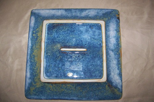 Muñeco de Nieve Plato Decorativo Arcilla Rústica 9" Vintage Navidad Azulejo Cuadrado - Imagen 2 de 8