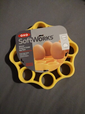 #ad SoftWorks Silicone Hard Boil Multi amp; Pressure Cooker 9 Egg Rack Trivet Deviled $4.83