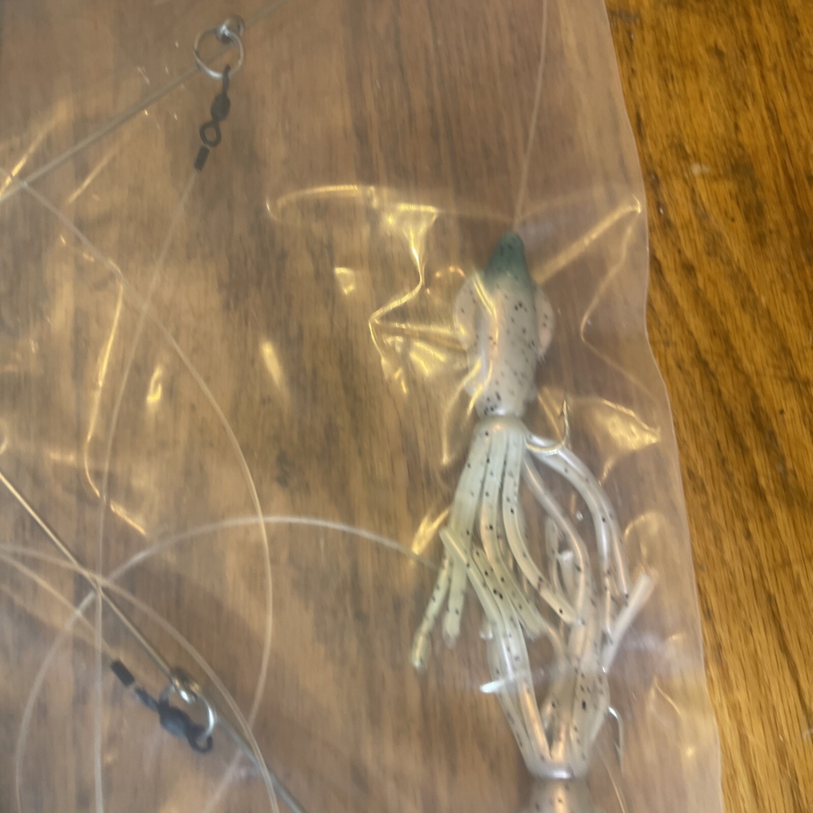 9” Umbrella Rig 4 Arm 11” With 5.5” Squid (9) 8/0 Mustad New Pkg Blue/pink Pep - Image 9