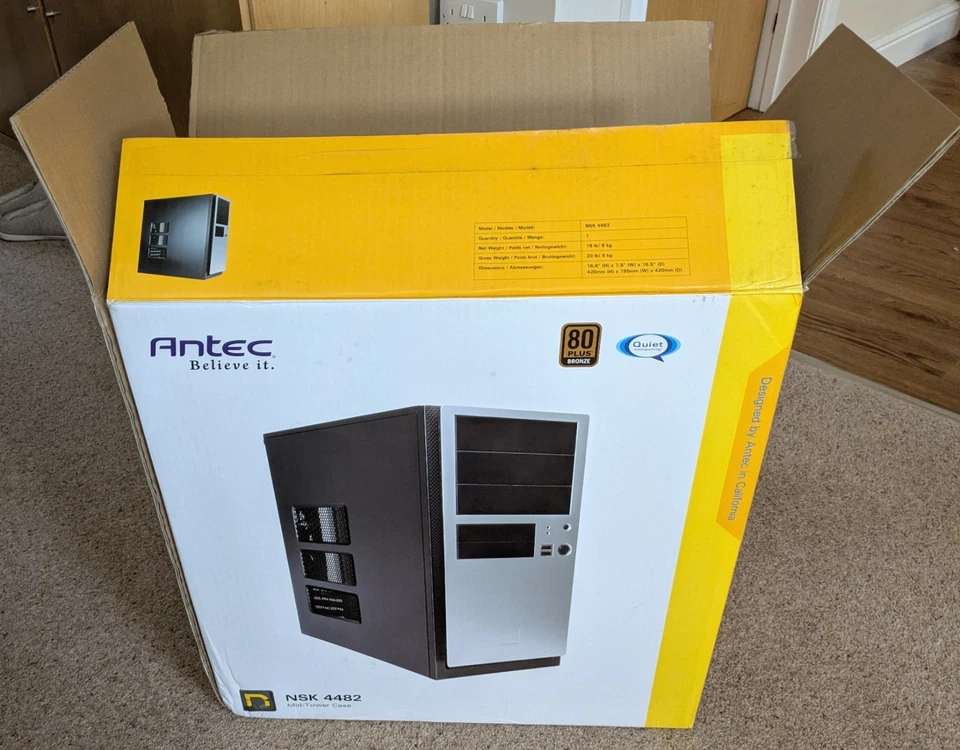 Antec NSK 4482B Silver Mid Tower PC Case with Antec EA-380D 380W PSU - Image 3 of 4