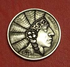 HOBO Buffalo Nickel Indian Headdress Real US Nickel