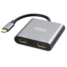 Selore&S-Global USB C to Dual HDMI Adapter 4K @60hz, Type C to HDMI Converter...