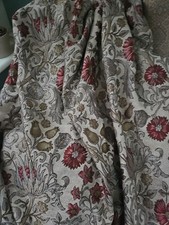 William Morris Art Nouveau Style Chenille Curtains W66XL68 Inches & Tie Backs